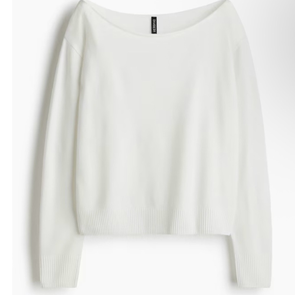 H&M off the shoulder white sweater size Small